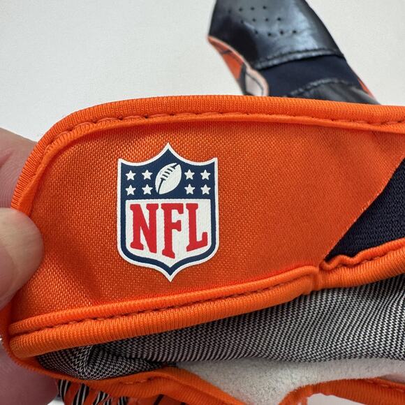 Denver Broncos Football Gloves Mens 3XL Orange Blue NFL Nike Receiver Team Logo - Picture 3 of 5